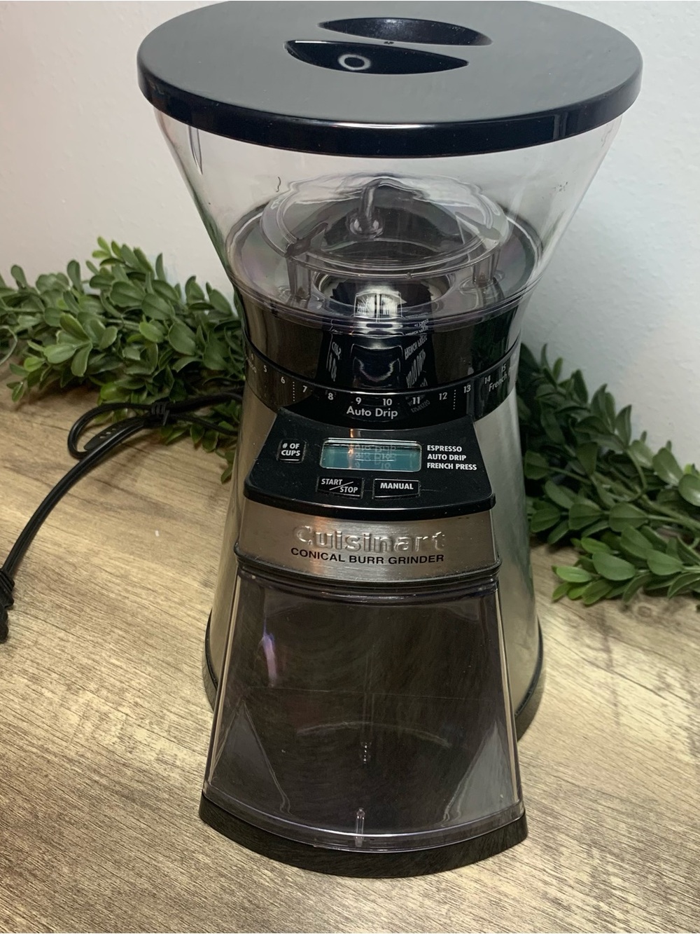 Cuisinart Black and Clear Conical Burr Coffee Grinder